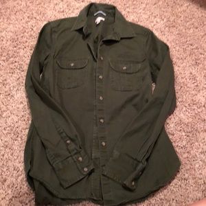 Olive button down shirt